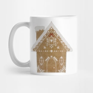 Watercolor Gingerbread House Scandinavian Folk Art Christmas Decorations Mug